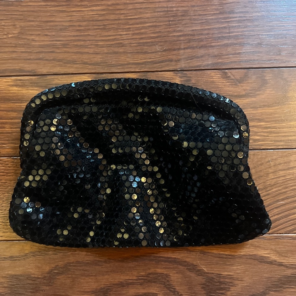Elegant Black Sequin Clutch